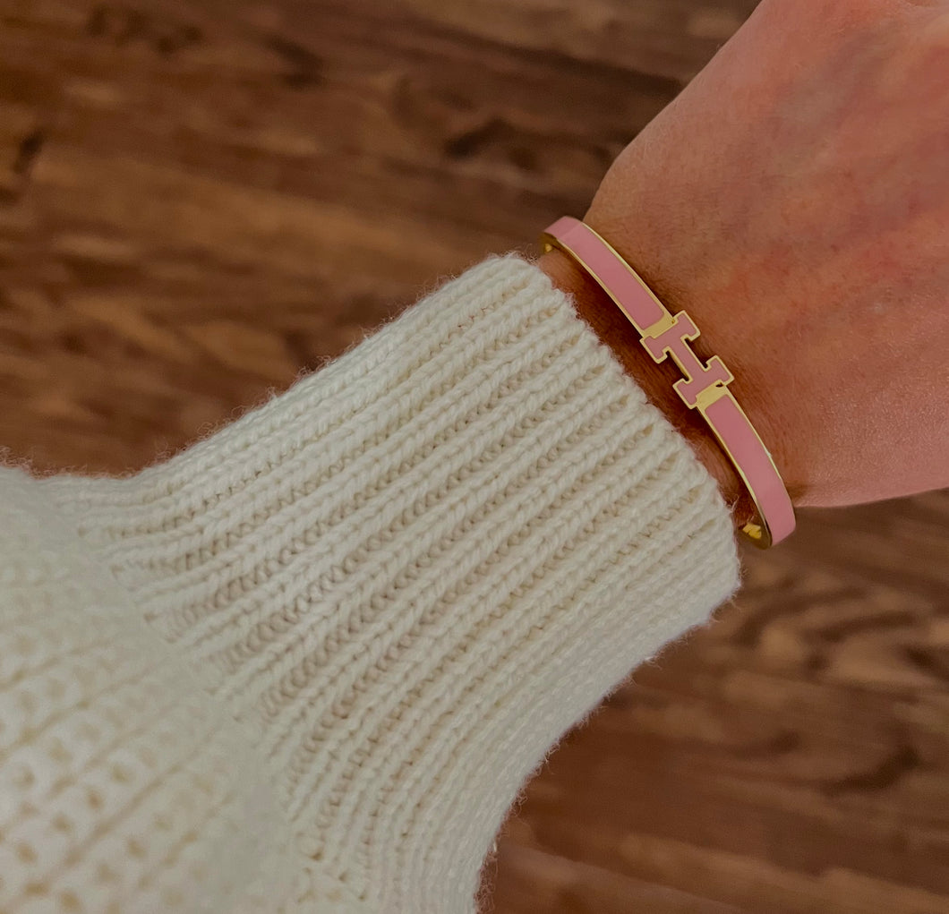 Pink/Gold H Bracelet