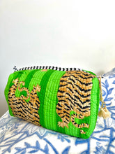 Load image into Gallery viewer, Poppy Tiger Green Cosmetic Bag
