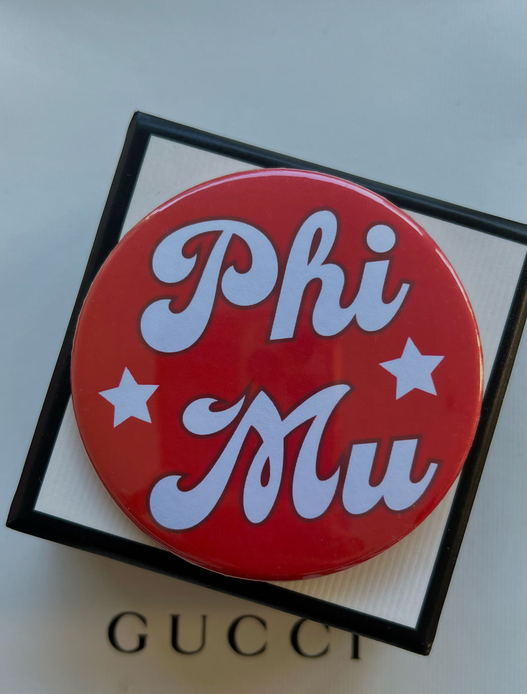 Phi Mu Greek Game Day Star Button 3.00 Inch