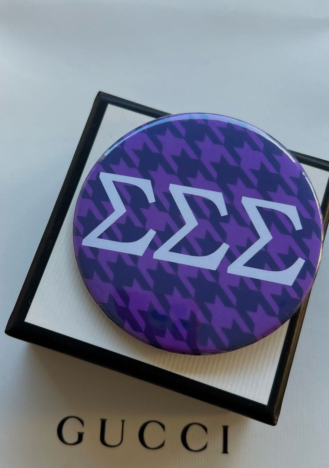 Tri Sigma Greek Button 3.00 Inch